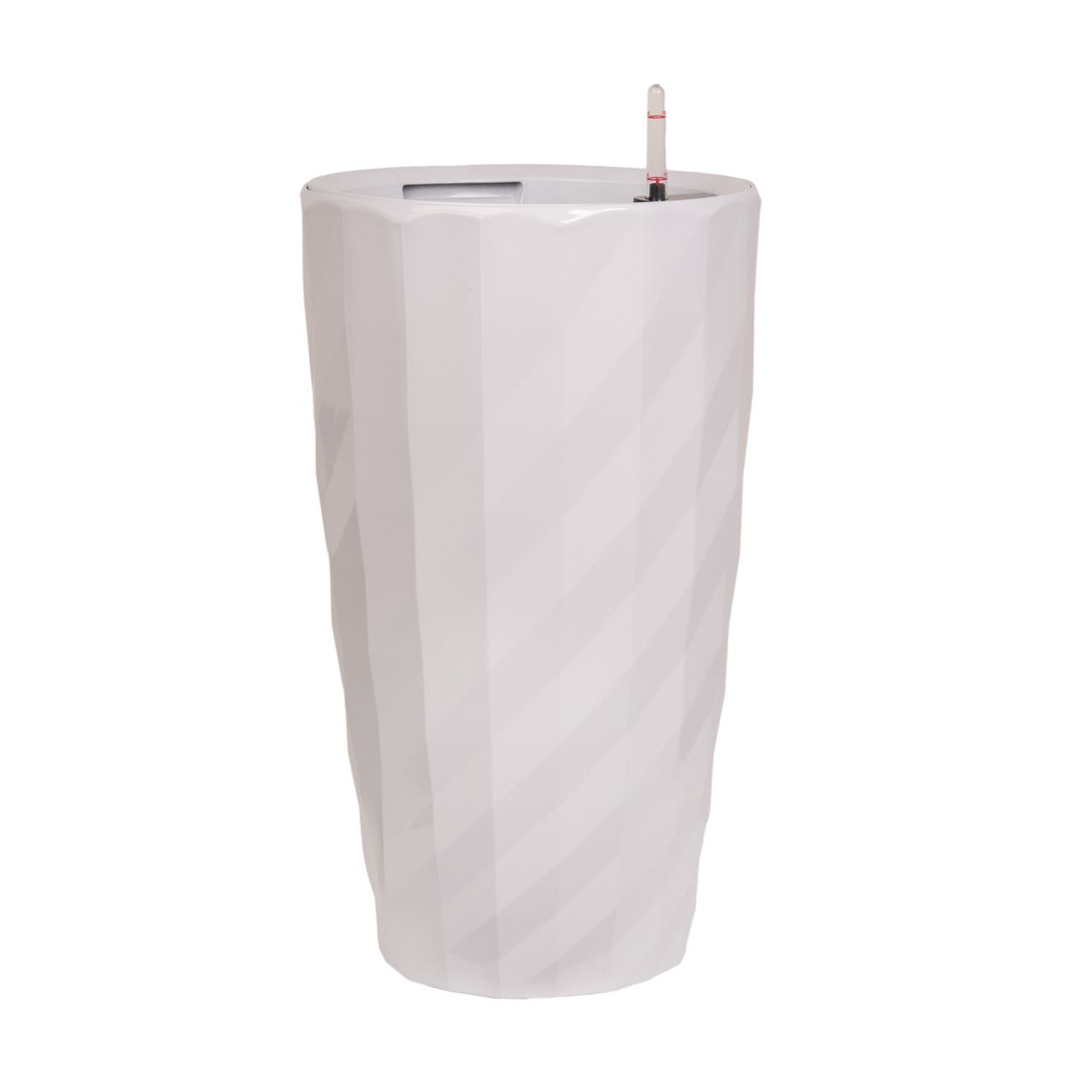 Self Watering system plant pot PLANTA VITA "Vase Rib white"